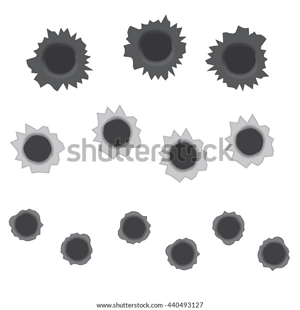 Bullet Holes Vector Illustration Isolated On Stock Vector (Royalty Free ...