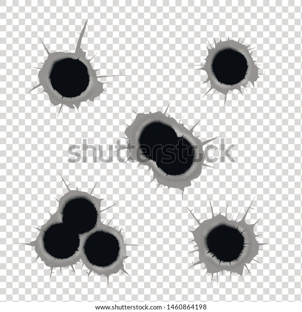 Bullet Holes Vector Illustration On Isolated Stock Vector (Royalty Free ...