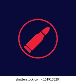 bullet icon, ammo vector symbol
