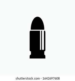 Icono de viñeta. Ilustración de municiones como símbolo vectorial simple y moderno para diseño y sitios web, presentaciones o elementos de aplicaciones.
