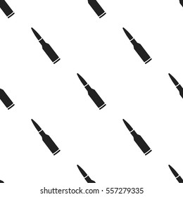 Bullet icon in black style isolated on white background. Weapon pattern stock vector illustration.