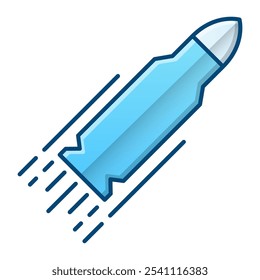 Icono de bala, Ilustración vectorial de degradado azul