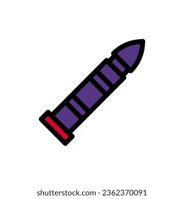 Icono de la bala contorno color púrpura rojo vectorial elemento militar y símbolo perfecto.