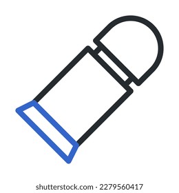 icono de bala estilo duocolor color azul gris ilustración militar vector elemento de ejército y símbolo perfecto. Signo de icono de la colección moderna para la web.