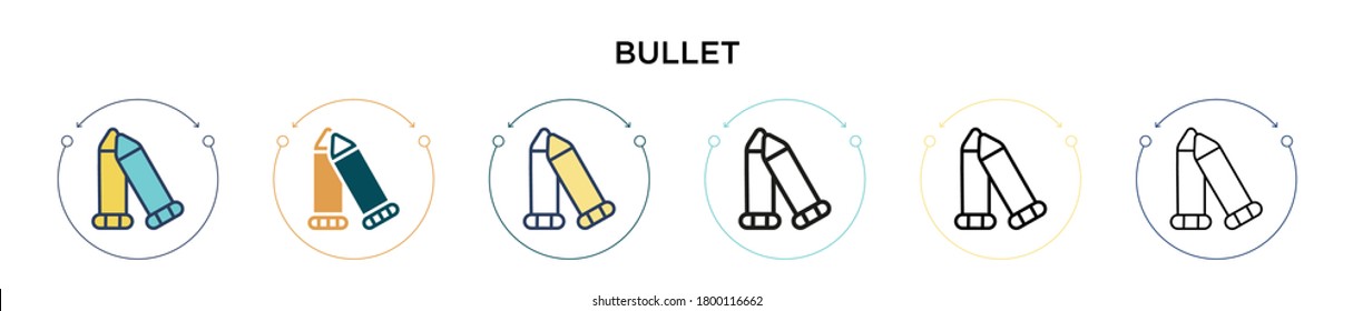 Bullet icon in filled, thin line, outline and stroke style. Vector illustration of two colored and black bullet vector icons designs can be used for mobile, ui, web