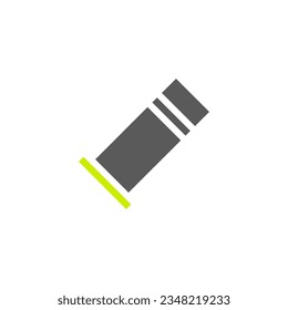 Icono de bala gradiente color azul verde elemento militar vector ejército y símbolo perfecto.