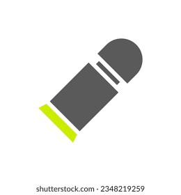 Icono de bala gradiente color azul verde elemento militar vector ejército y símbolo perfecto.