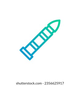Icono de bala gradiente color azul verde elemento militar vector ejército y símbolo perfecto.