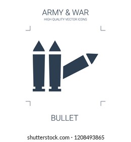bullet icon. high quality filled bullet icon on white background. from war collection flat trendy vector bullet symbol. use for web and mobile