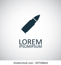 bullet icon, isolated, black on the white background. Vector