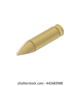 Bullet icon in isometric 3d style on a white background