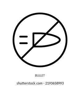 bullet icon. Line Art Style Design Isolated On White Background