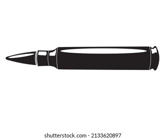 Icono de bala, logotipo en fondo blanco. Ilustración vectorial.