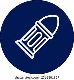 Icono de bala color blanco redondeado elemento militar vector ejército y símbolo perfecto.