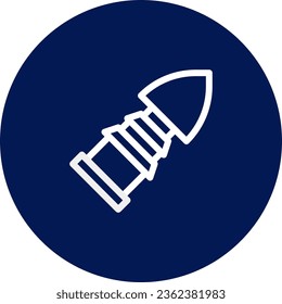 Bullet icon rounded blue white colour military vector army element and symbol perfect.