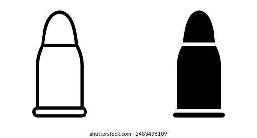 bullet icon set. Weapon ammo sign color editable