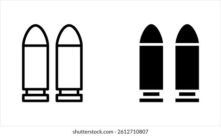 bullet icon set, Weapon ammo sign, Gun bullet icon simple sign, vector illustration on white background