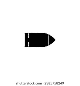 Bullet icon. Simple style gun shop company poster background symbol. Bullet brand logo design element. Bullet t-shirt printing. Vector for sticker.