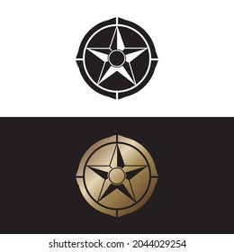 bullet icon with star element. two versions in black and gold.