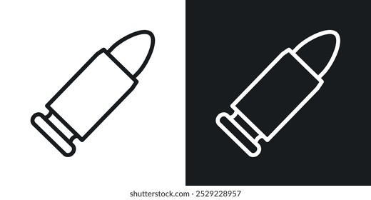 Icono de bala en color negro de línea delgada. ilustración de símbolos de Vector simple plano.
