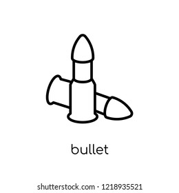 Bullet icon. Trendy modern flat linear vector Bullet icon on white background from thin line law and justice collection, editable outline stroke vector illustration