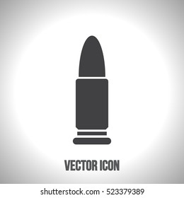 Bullet icon vector, ammo sign