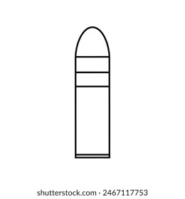 Bullet icon vector. Cartridge illustration sign. Projectile symbol. Weapon logo.