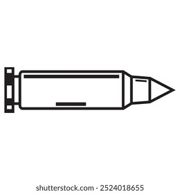 bullet Symbol, Vektordesign. Gewehrkugelsymbol
