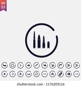 bullet icon vector illustration. arrow icons set