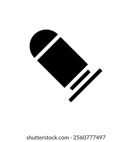 Bullet icon vector illustration. Concept of danger, weapon, and war.