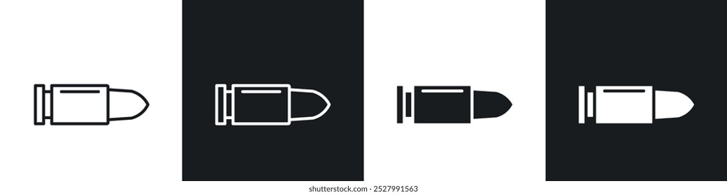 Bullet icon vector icon set black filled and outlined style.