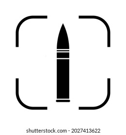 icono de viñeta. Señal de munición armada. color de ilustración vectorial editable en fondo blanco