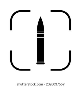 bullet icon. Weapon ammo sign. vector illustration color editable on white background