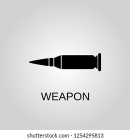 Bullet icon. Weapon concept symbol design. Stock - Vector illustration can be used for web