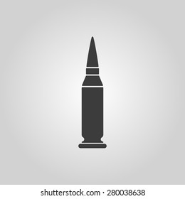 The bullet icon. Weapon symbol. Flat Vector illustration