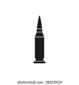 The bullet icon. Weapon symbol. Flat Vector illustration