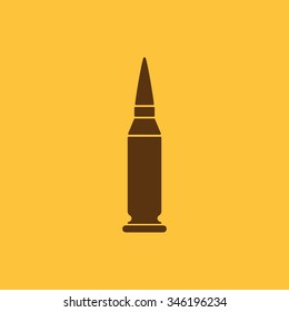 The bullet icon. Weapon symbol. Flat Vector illustration
