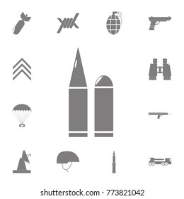 Bullet icons. Set of military elements icon. Quality graphic design collection army icons for websites, web design, mobile app on white background