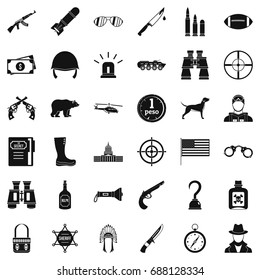 Bullet icons set. Simple style of 36 bullet vector icons for web isolated on white background