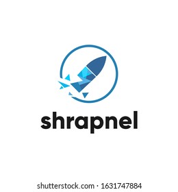 bullet image logo design, shrapnel vector illustration