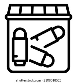 Icono de investigación de viñetas. Icono de vector de investigación de viñetas de contorno para diseño web aislado en fondo blanco