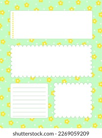 Bullet journal blank printable page seasonal springtime floral and polka dot decor vector illustration, things to do reminder, notes, fill in planner template to organize any life event