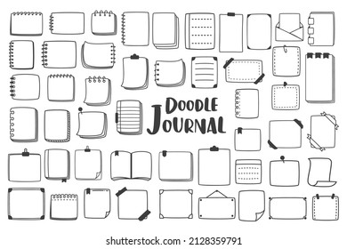 Bullet journal doodle set  hand drawn planner notebook elements