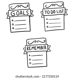 Bullet journal doodle style form To do list, check boxes with lines, vector illustration