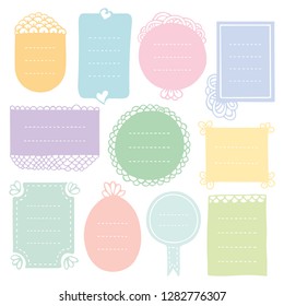 Bullet journal hand drawn vector elements for notebook, diary and planner. Doodle frames set isolated on white background. 