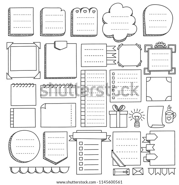 Bullet Journal Hand Drawn Vector Elements Stock Vector (Royalty Free ...