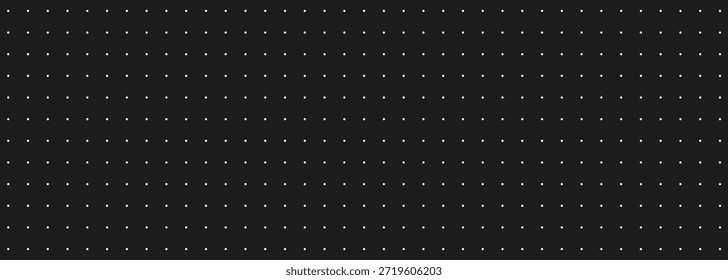 Bullet journal pattern with polka dot. Grid background for page in notebook. Planner template. Flat Vector illustration on black background.