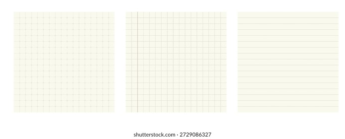 Bullet journal planner sheets. Collection of notebook page templates for notes. Minimalist printable paper set
