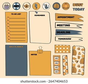 bullet journal and planner stickers collection for autumn