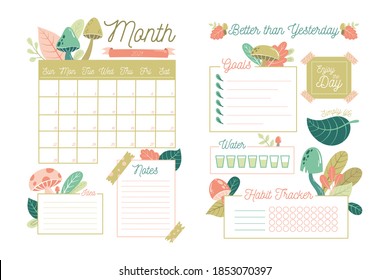 bullet journal planner template vector design illustration	